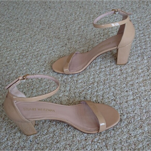 Stuart Weitzman Nudist Block 75MM patent Leather Sandals size 39.5 M - Picture 6 of 12